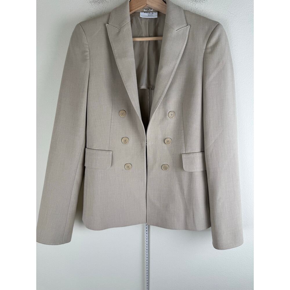Akris Punto Double Breasted Tailored Blazer Beige Size 4 - Picture 6 of 15